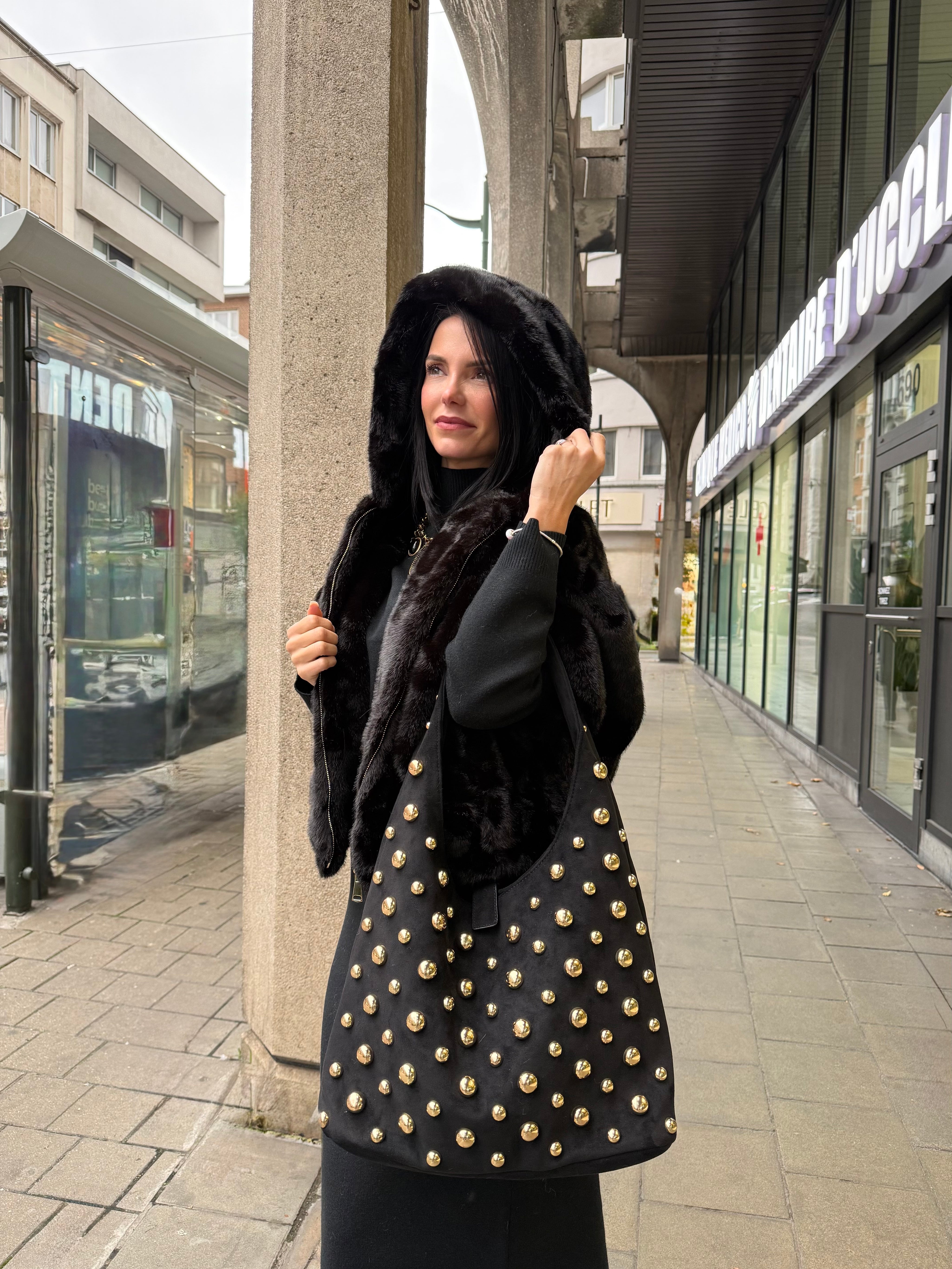 Sac “Galaxy Glam” – Noir & Détails Dorés