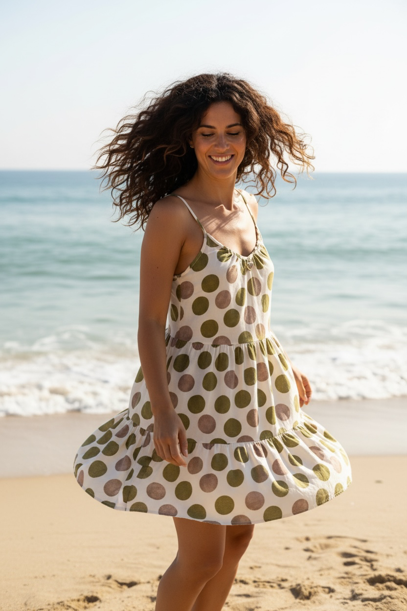 Robe à pois - pistache