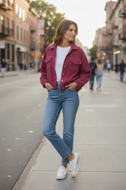Veste en velours - Bordeau