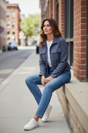 Veste en daim - marine