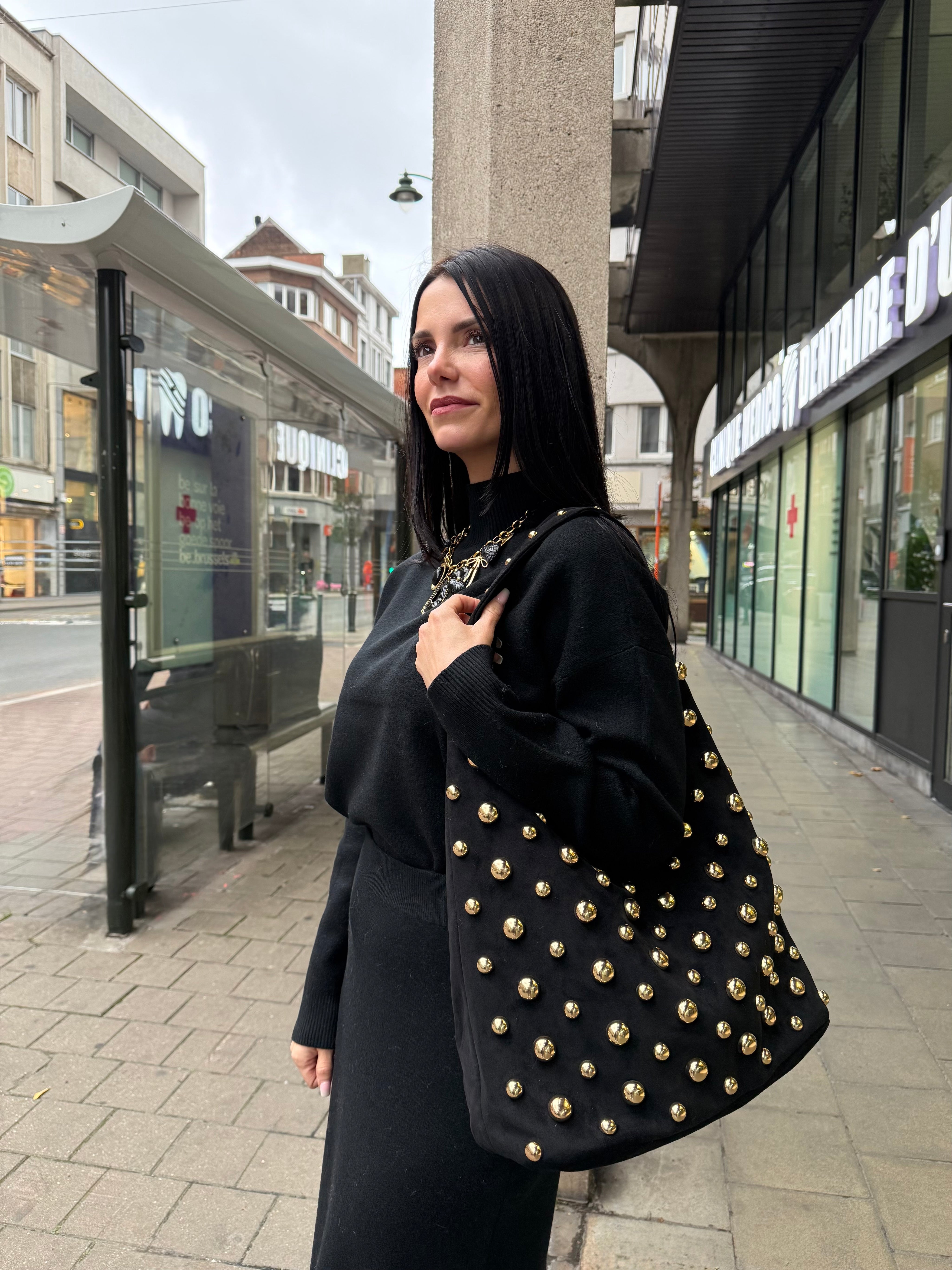 Sac “Galaxy Glam” – Noir & Détails Dorés