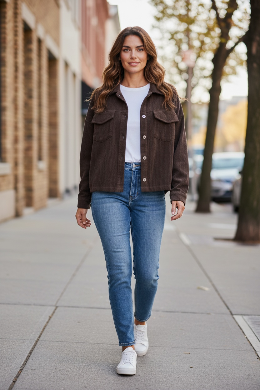 Veste velours - chocolat