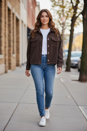 Veste velours - chocolat