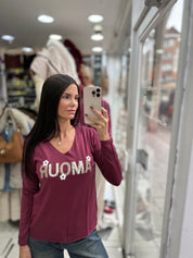 Pull Bordeaux AMOUR