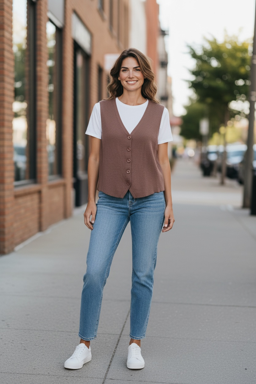 Gilet sans manches - chocolat