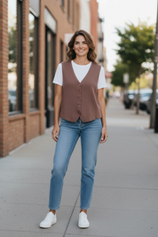 Gilet sans manches - chocolat