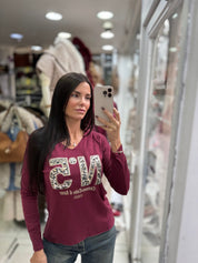 Pull Bordeaux N°5 Léopard