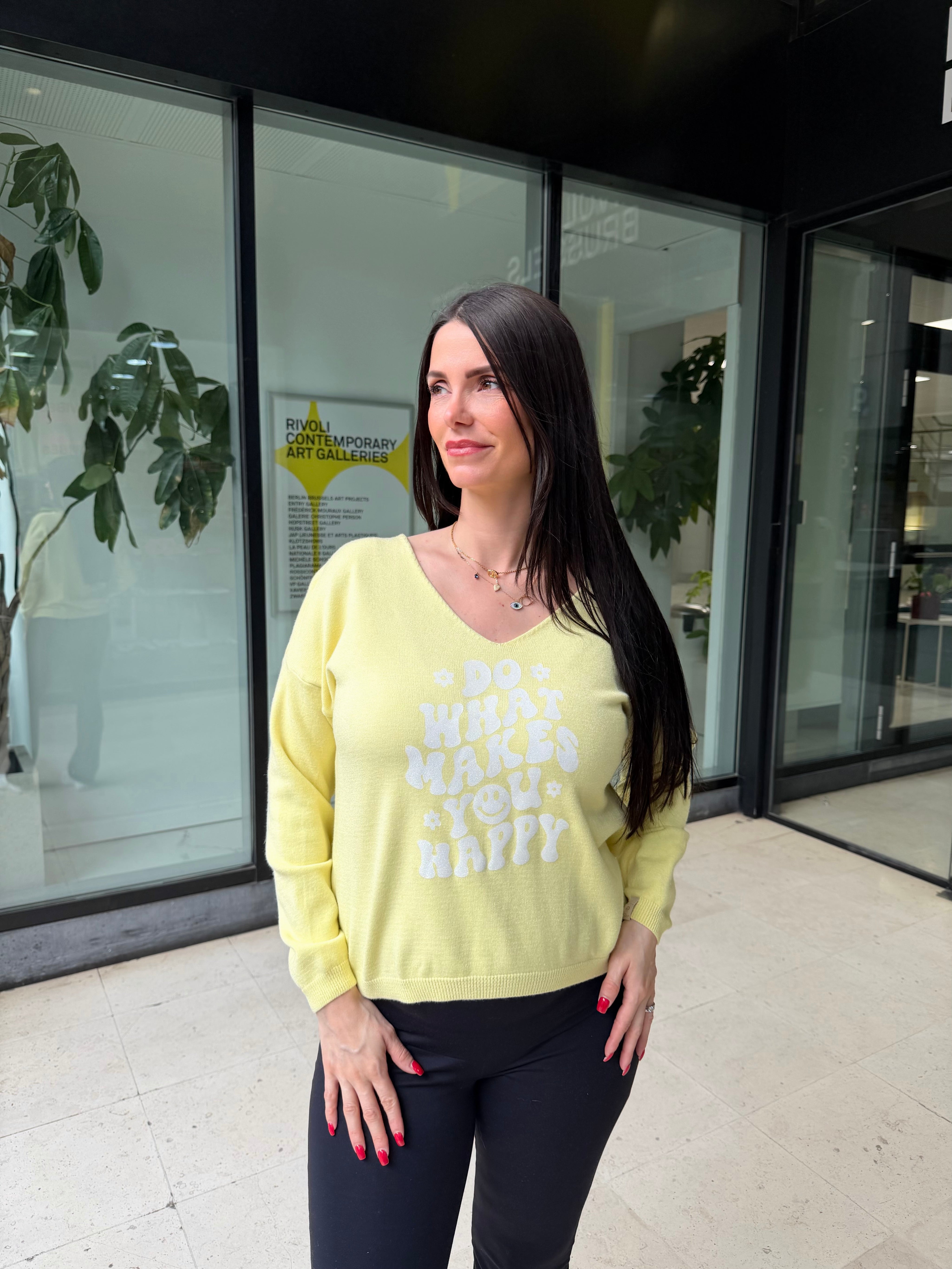 Pull happy - jaune