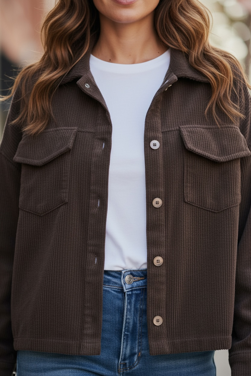 Veste velours - chocolat