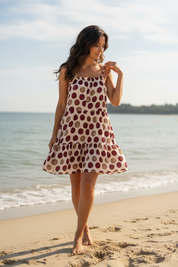 Robe à pois - bordeaux