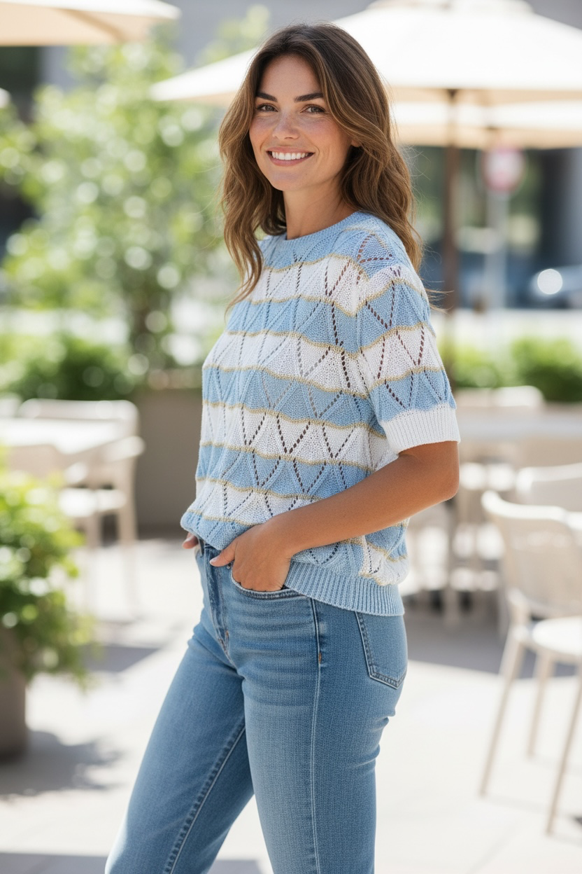 Pull en maille - ciel