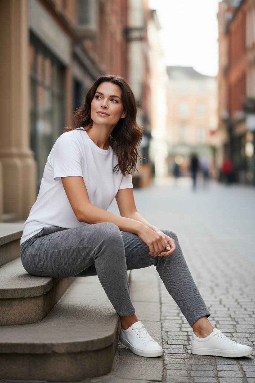 Pantalon velours côtelé - gris