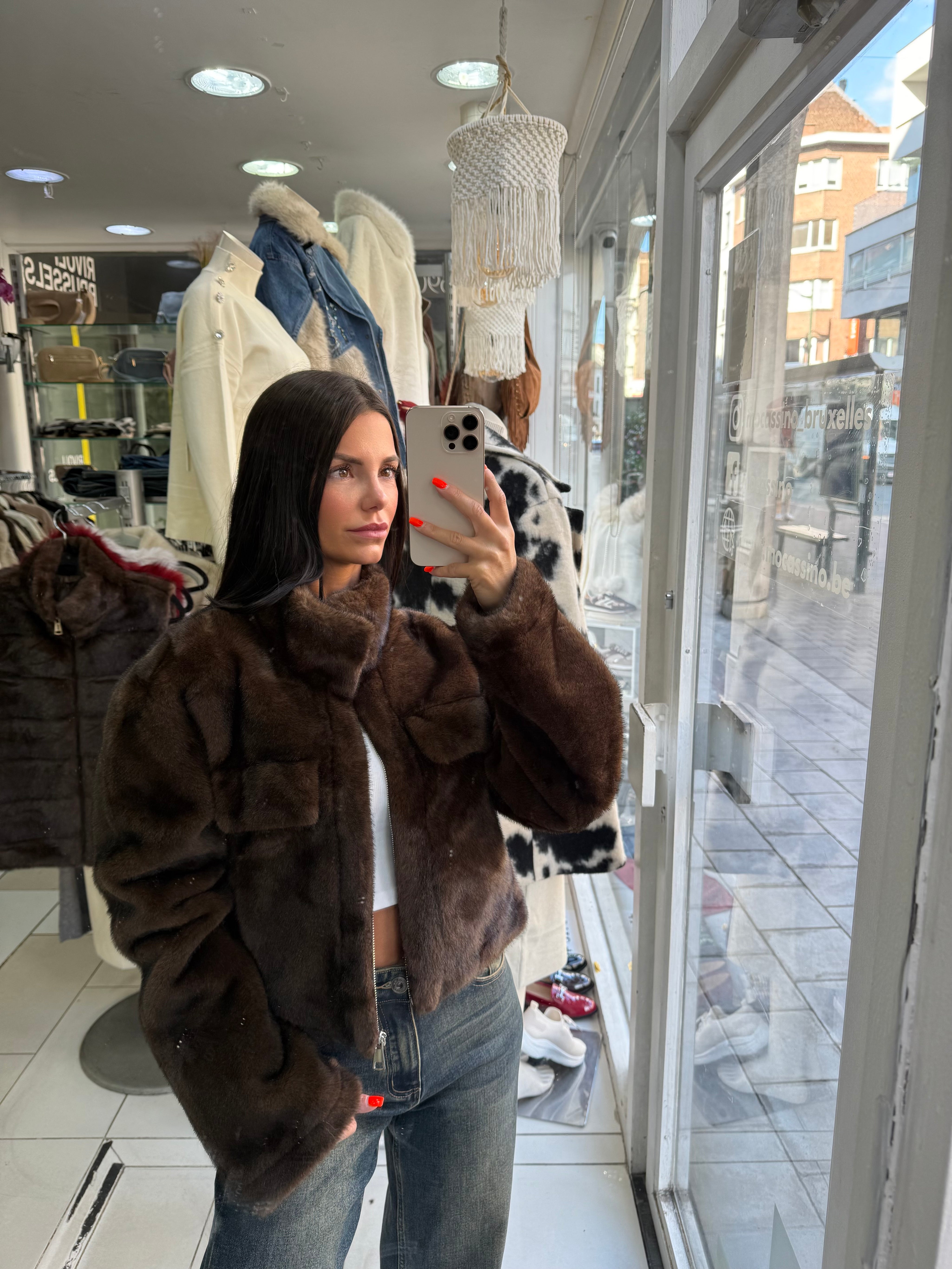 Veste “Straight Choco Fur”