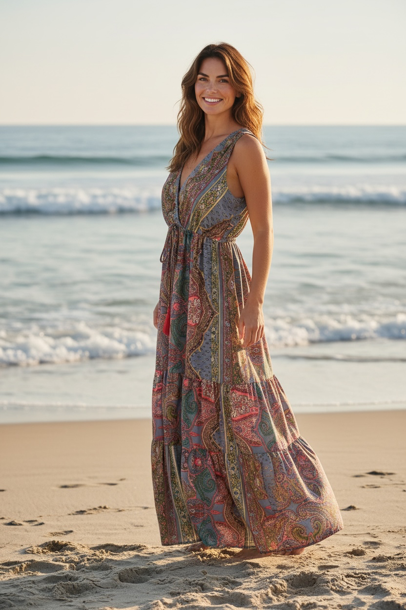 Robe bohème imprimée