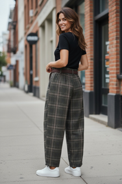 Pantalon à carreaux touché flanelle