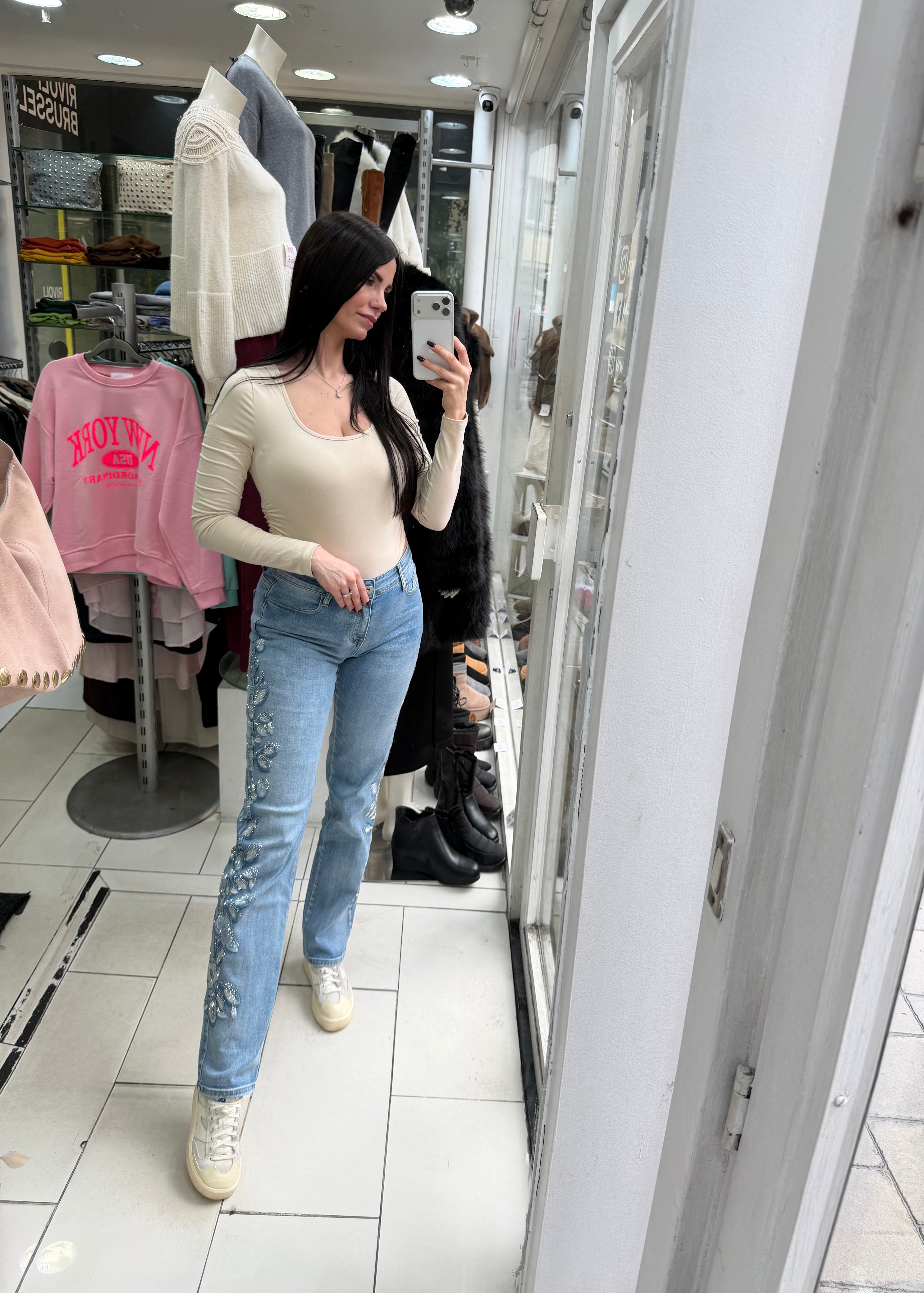 Jeans BLUE BLOSSOM - Strass Édition