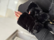 Gants fausse fourrure - noir
