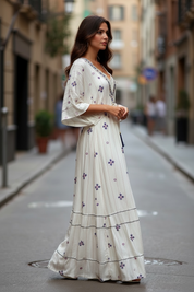 Robe Gaby - bleu&mauve