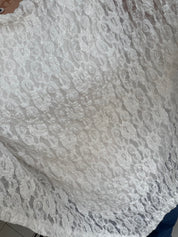 Blouse poncho dentelle - blanc
