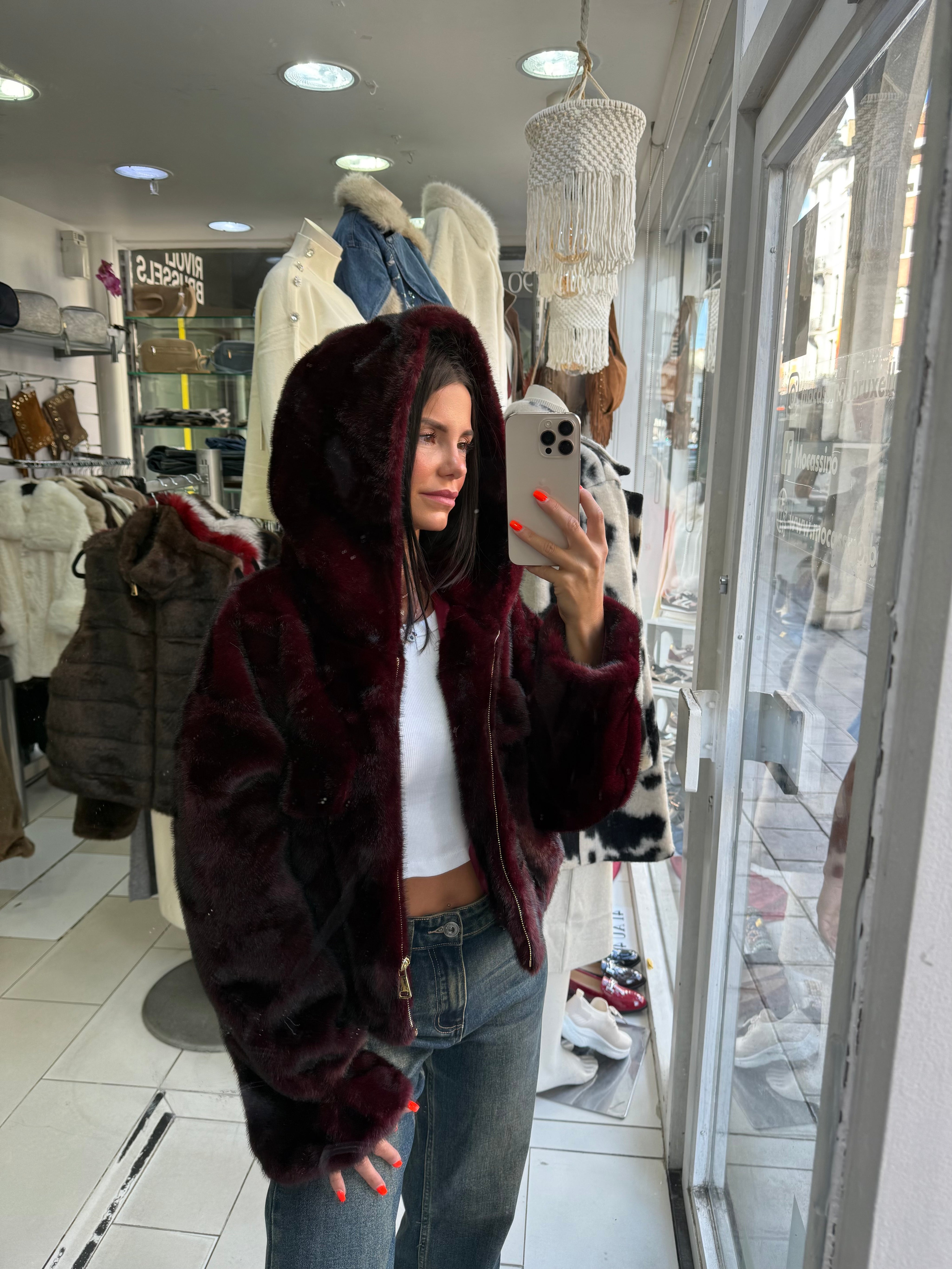 Veste Fur élite Bordeaux
