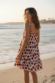 Robe à pois - bordeaux