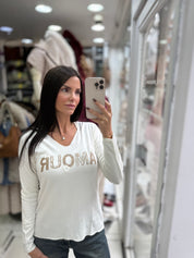 Pull Blanc AMOUR