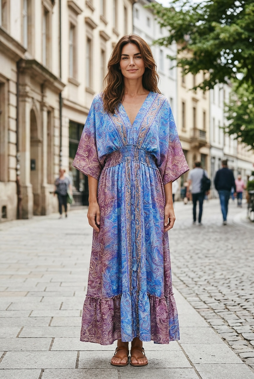 Robe Soléa - bleu & mauve