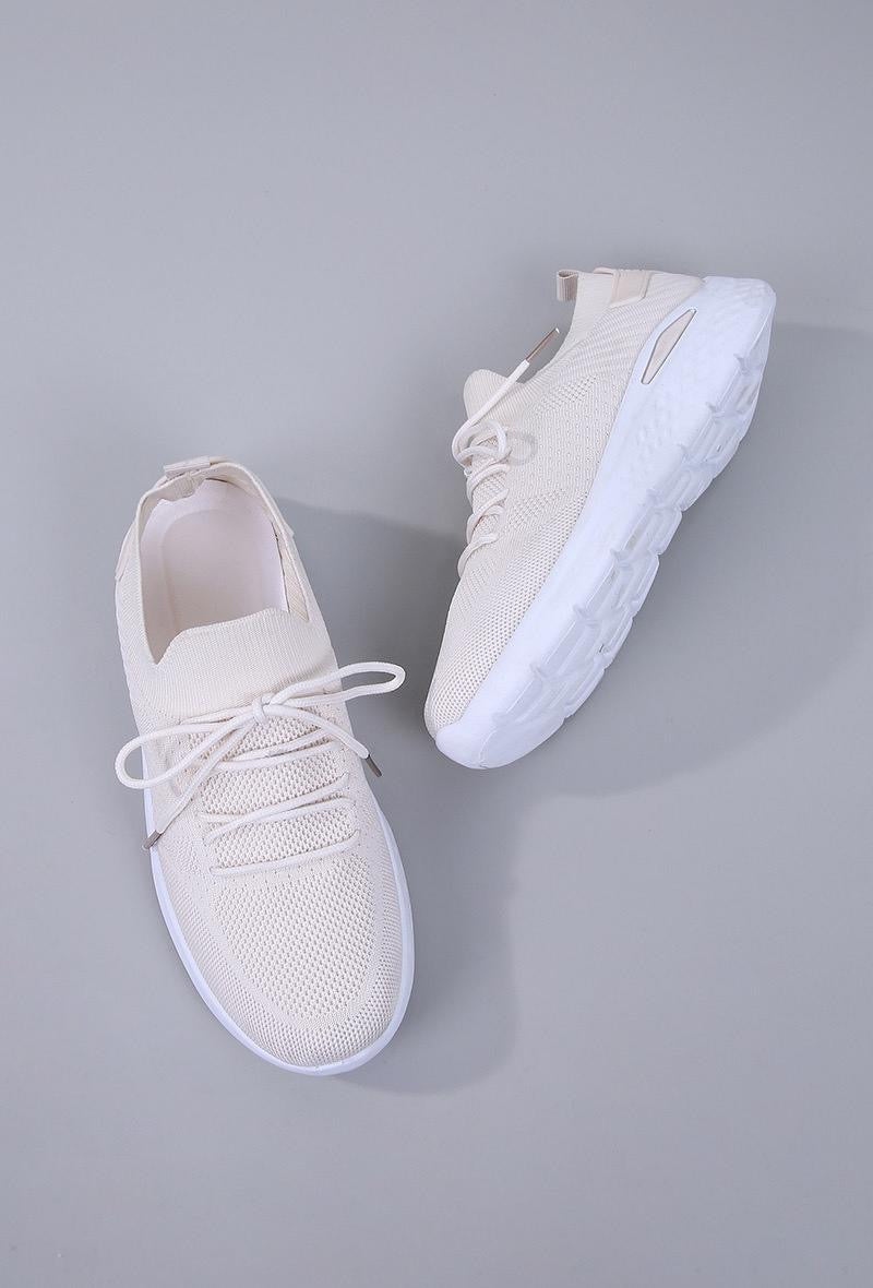 Baskets Élastiques Beige Ultra Confort