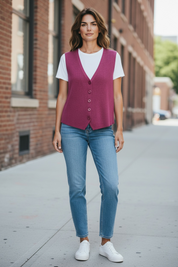 Gilet sans manches - framboise