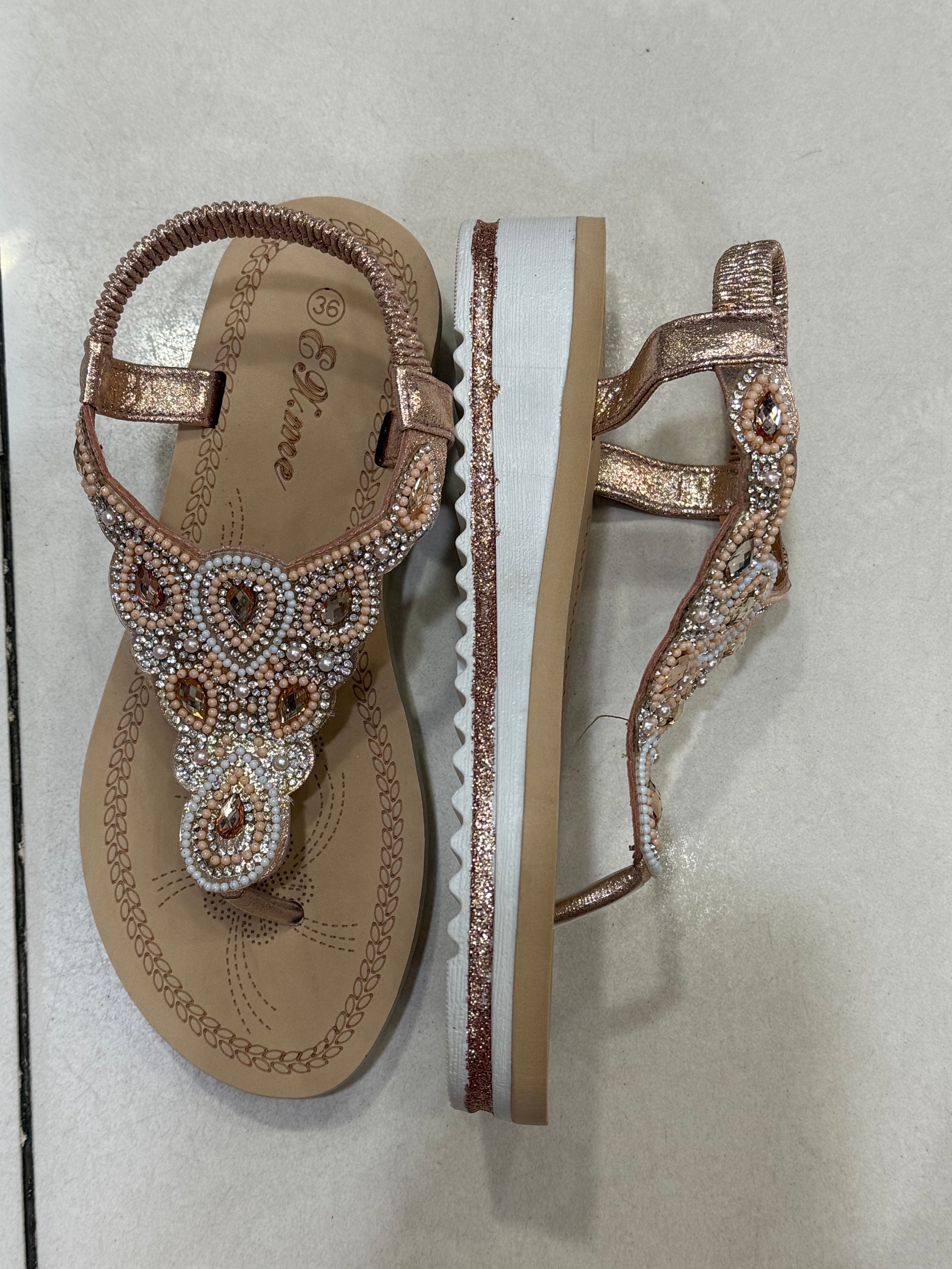 Sandales Bijoux Champagne – Élégance & Confort au quotidien