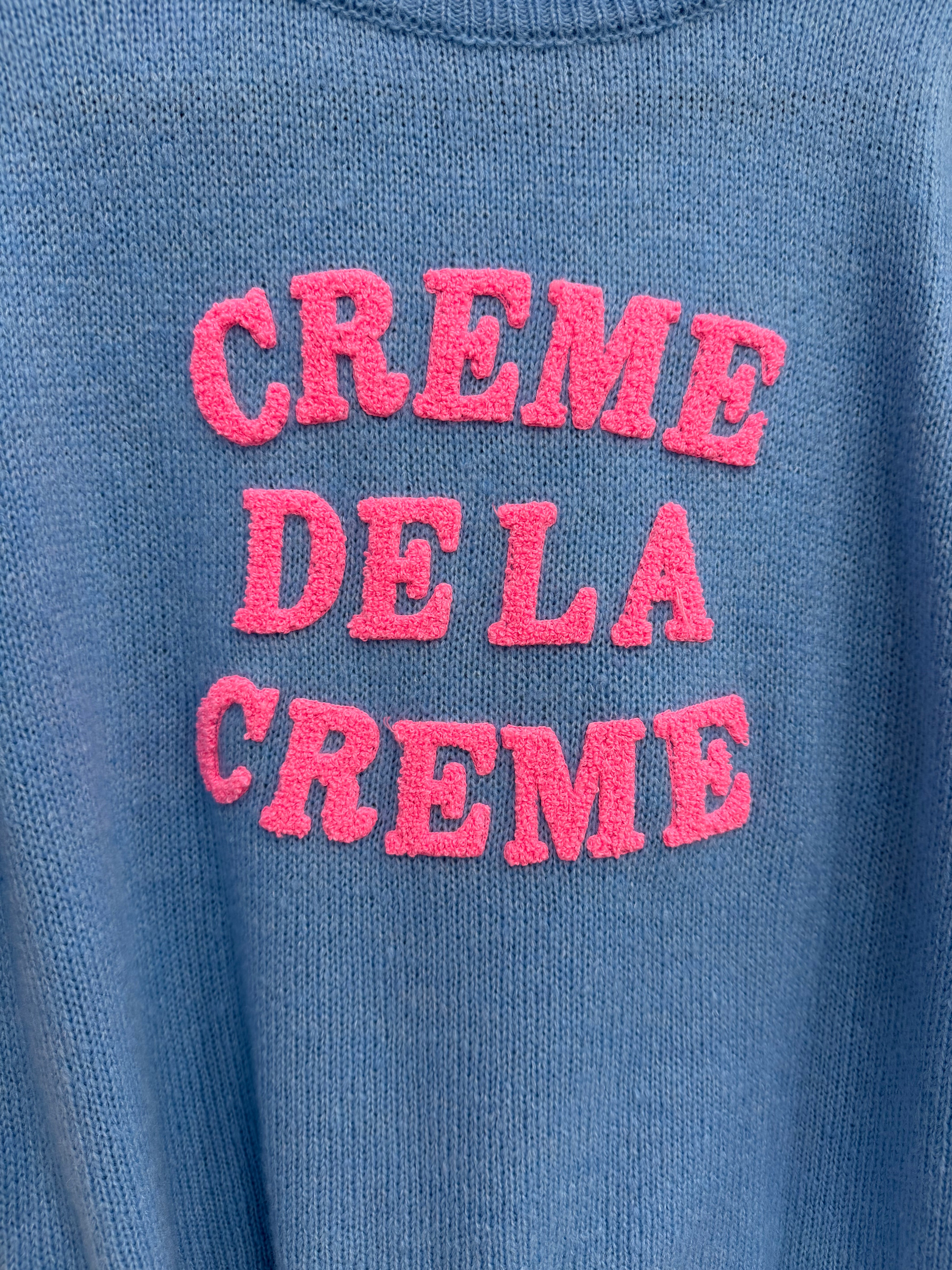 Pull crème - bleu