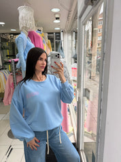 Sweat Good vibes - bleu