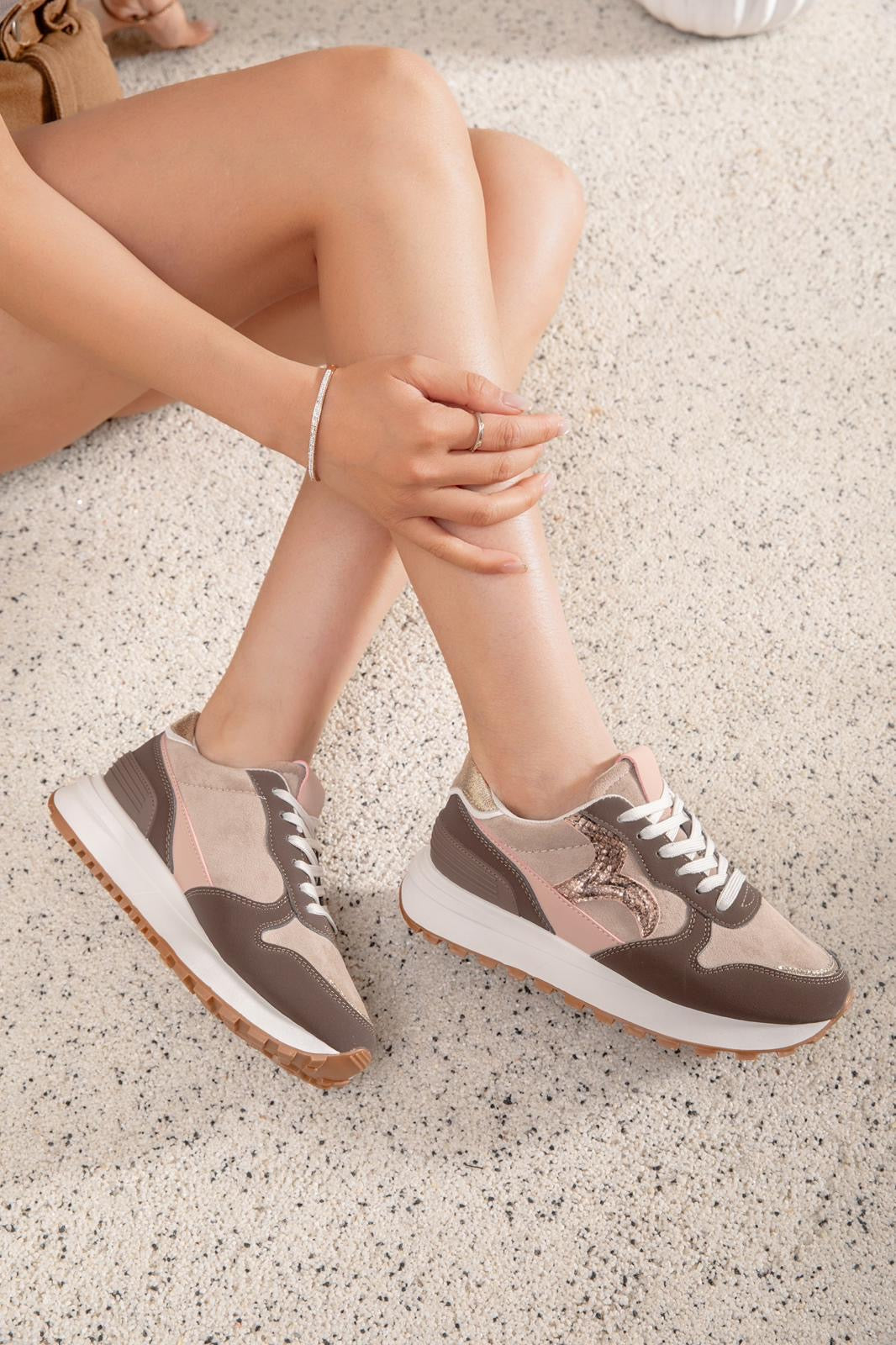 Baskets Multicolores Rose & Taupe