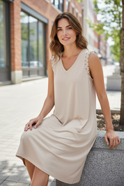 Robe clous - beige