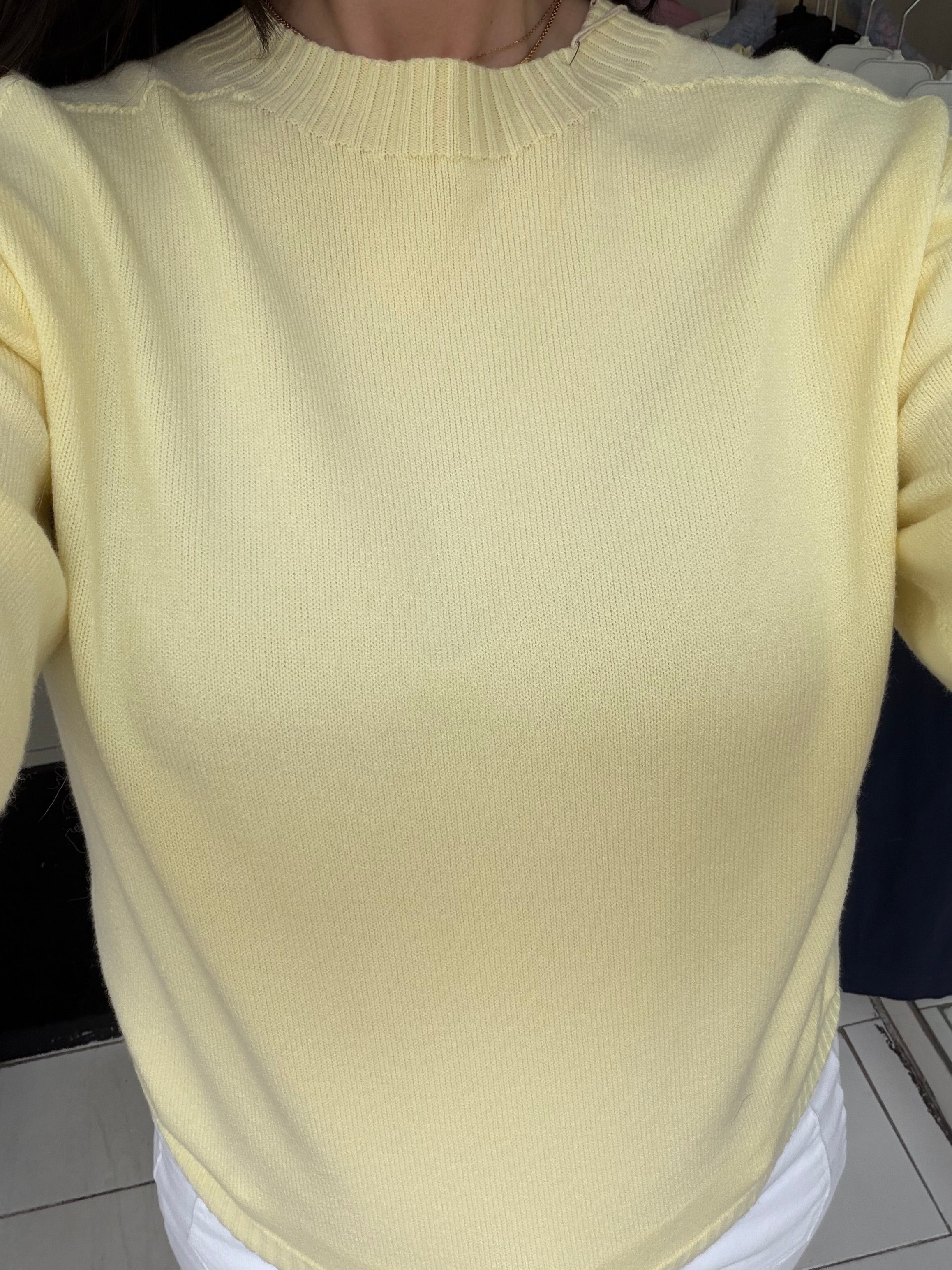Pull Lucie - jaune pastel