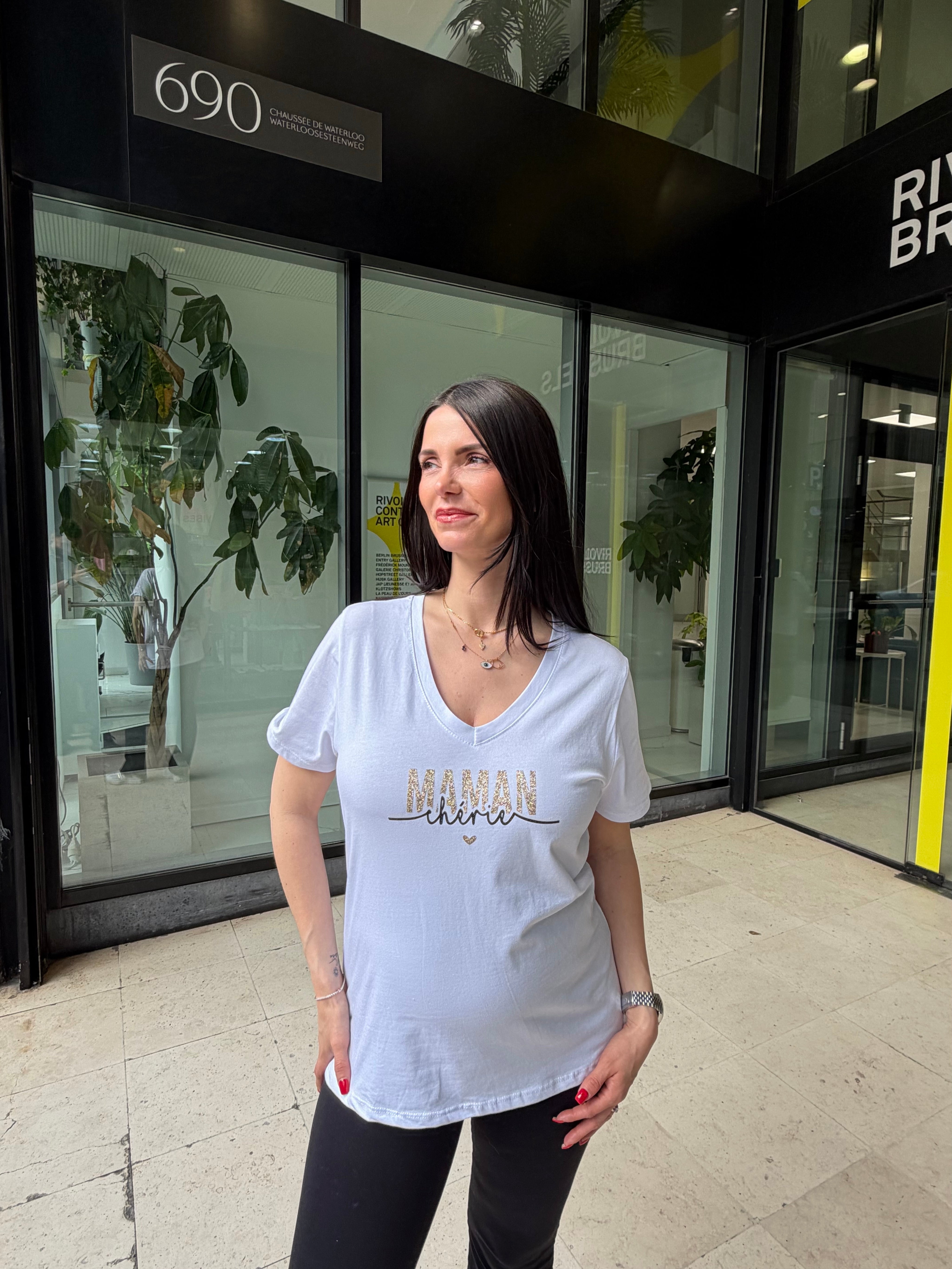 T-shirt « maman chérie » or