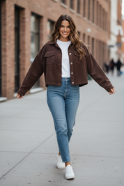 Veste velours - chocolat