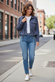 Veste en daim - marine