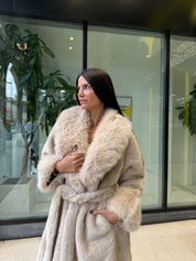 Manteau fausse fourrure Beige