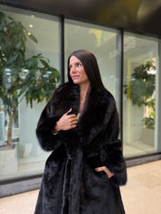 Manteau fausse fourrure Noir