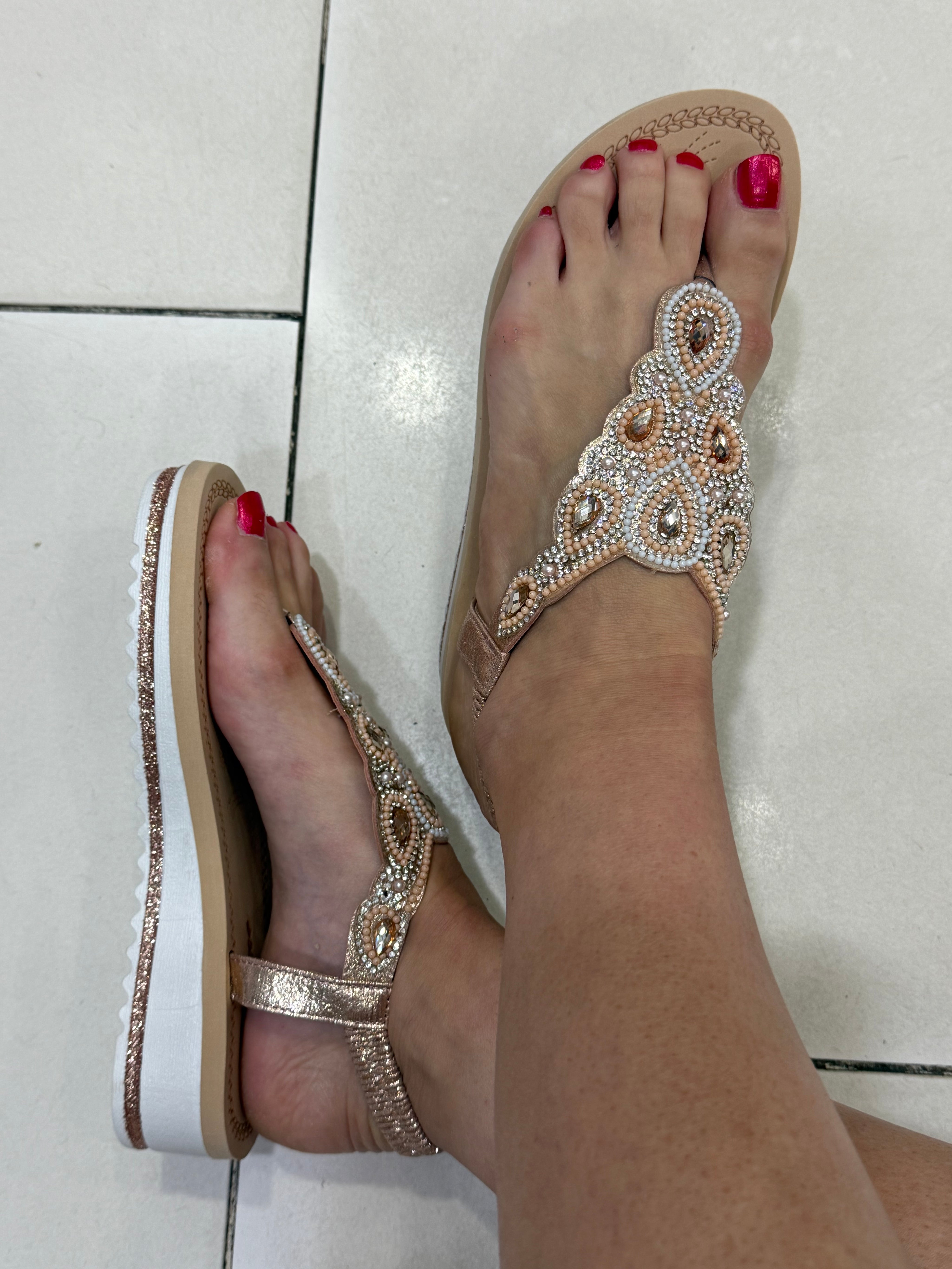 Sandales Bijoux Champagne – Élégance & Confort au quotidien