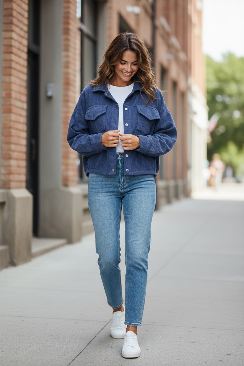 Veste en velours - marine