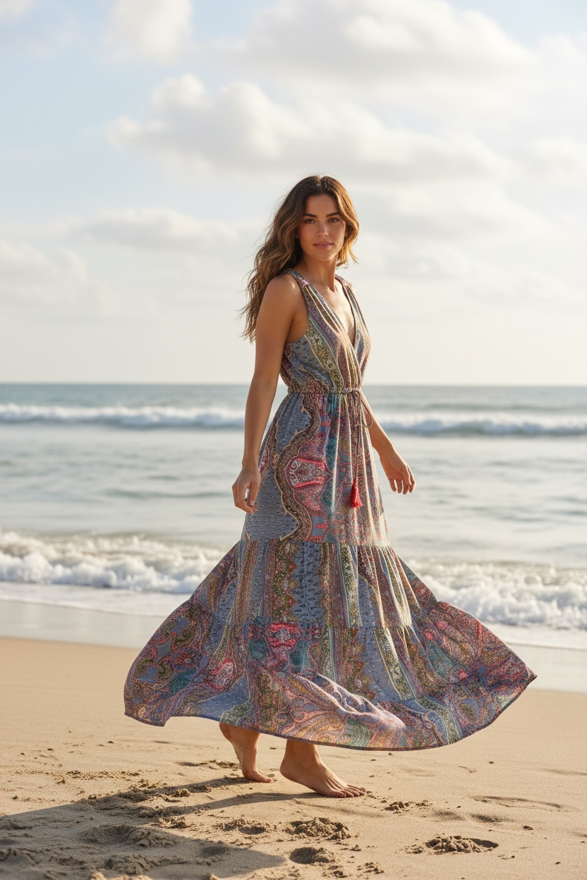 Robe bohème imprimée