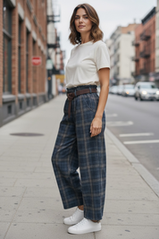 Pantalon à carreaux touché flanelle