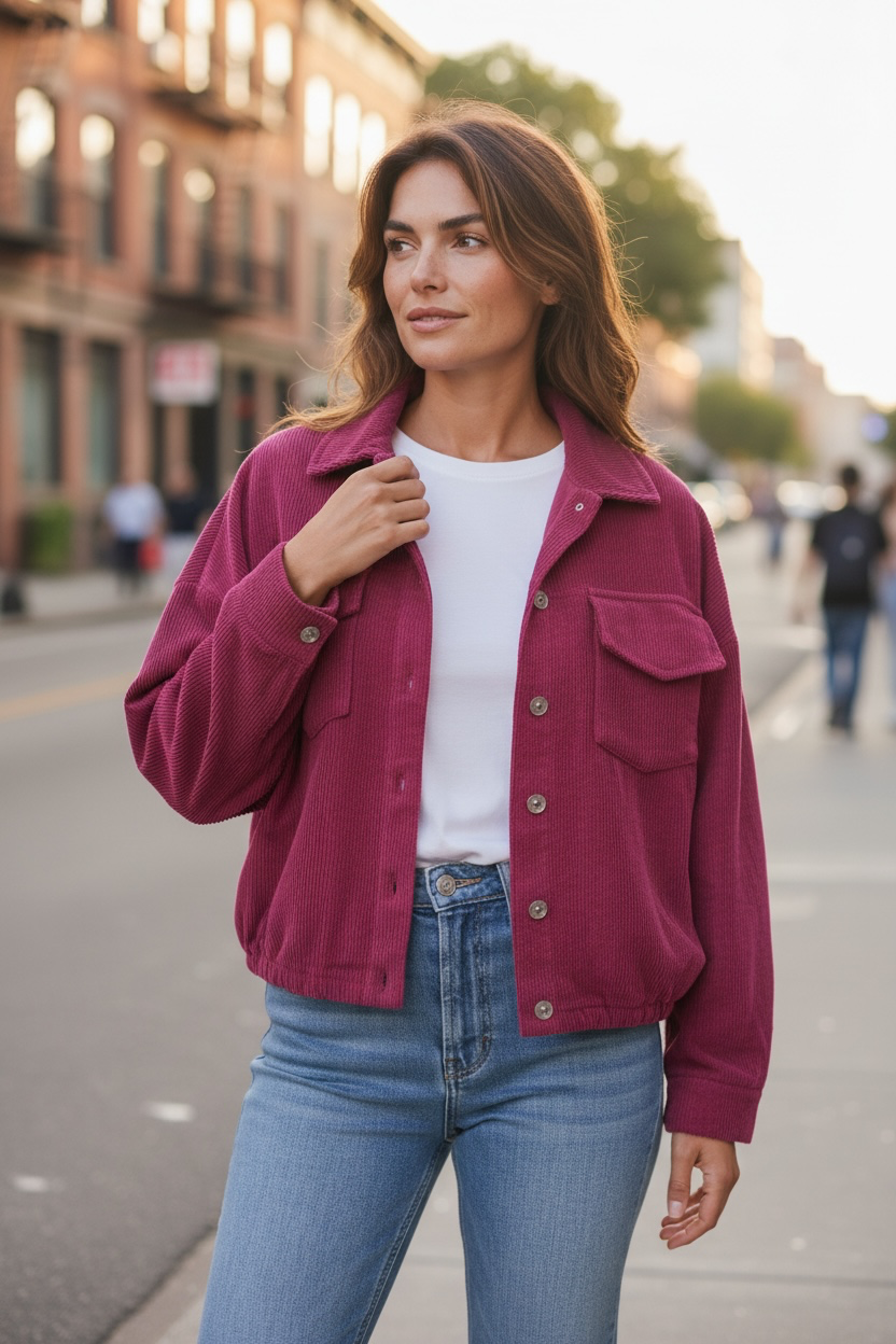 Veste en velours - Bordeau