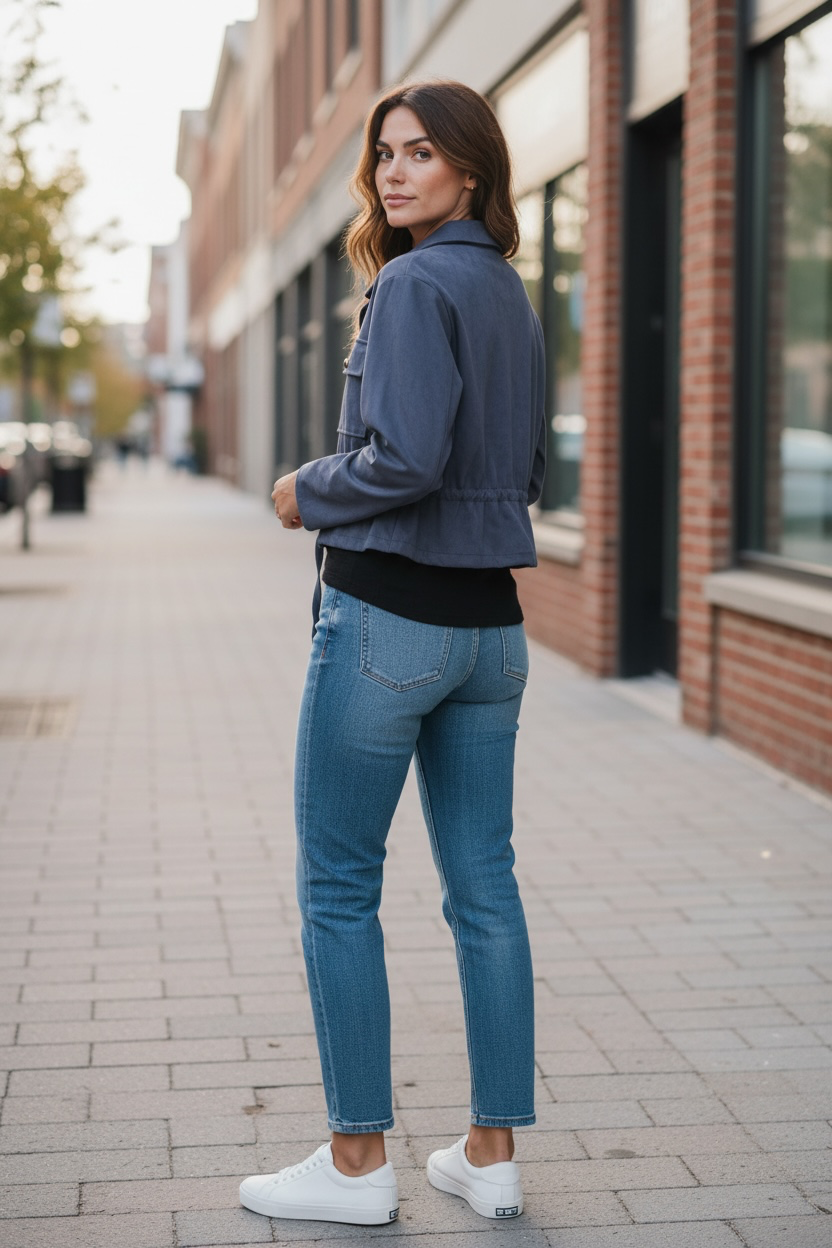 Veste en daim - marine