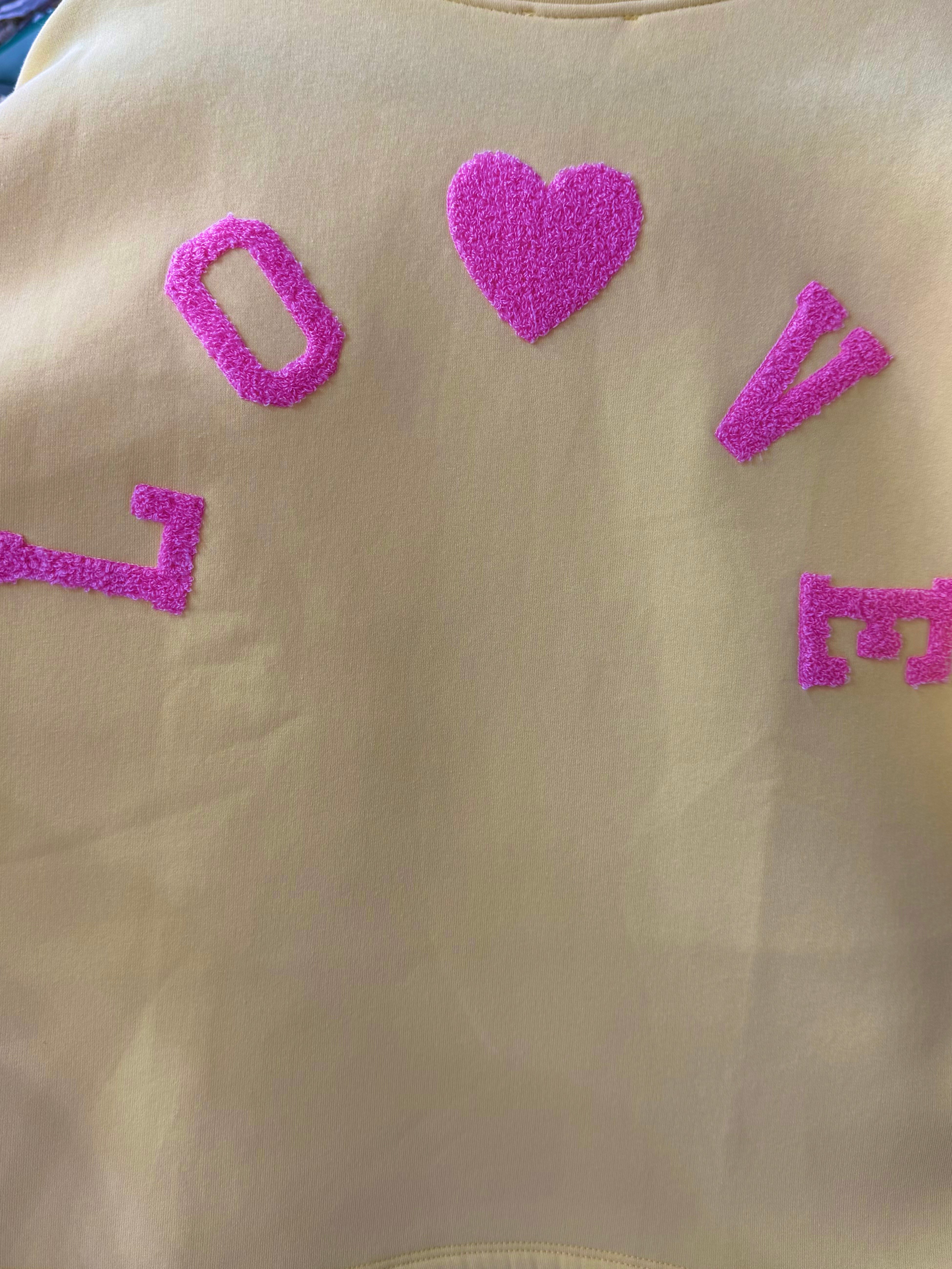 Sweat LOVE oversize - jaune