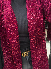 Blazer velours & sequins - Bordeaux