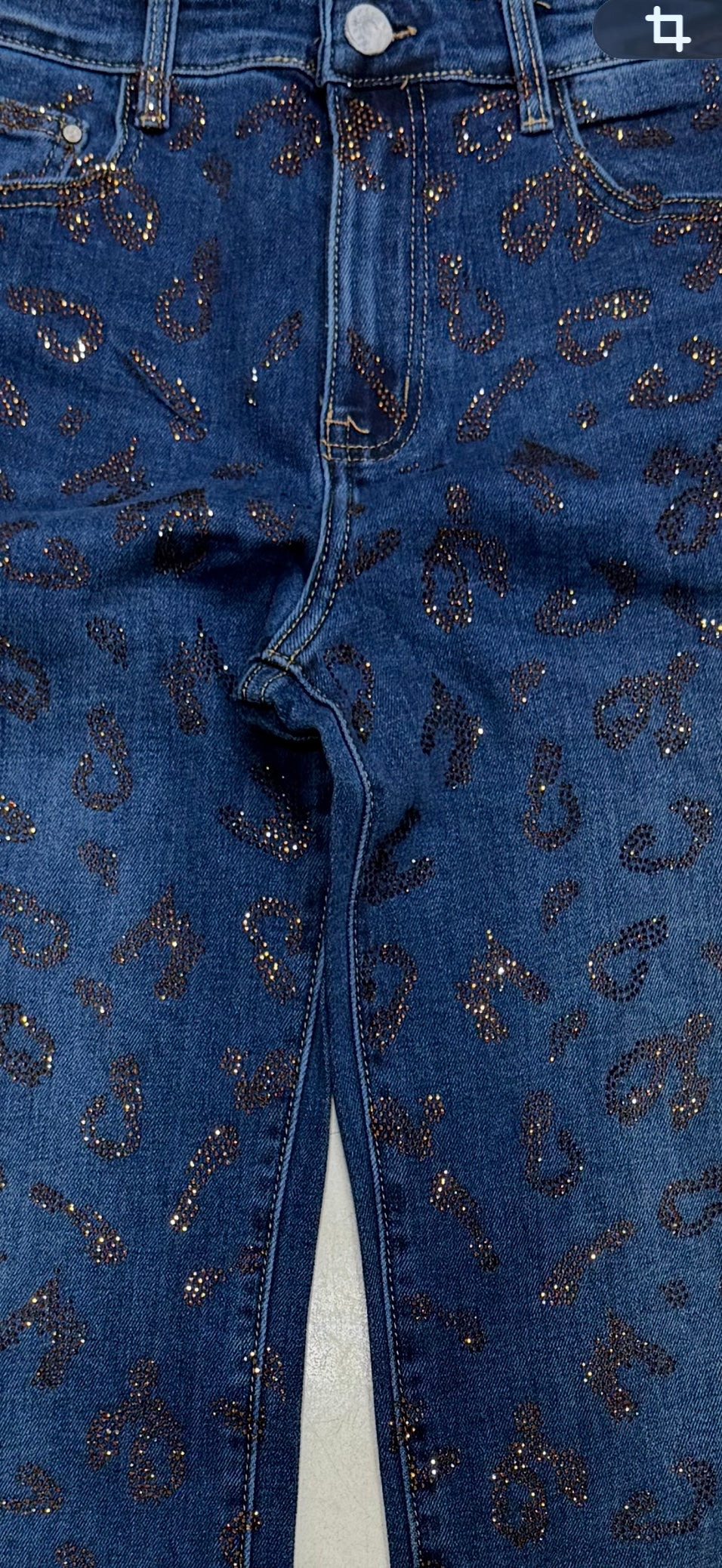 Jeans strass léopard