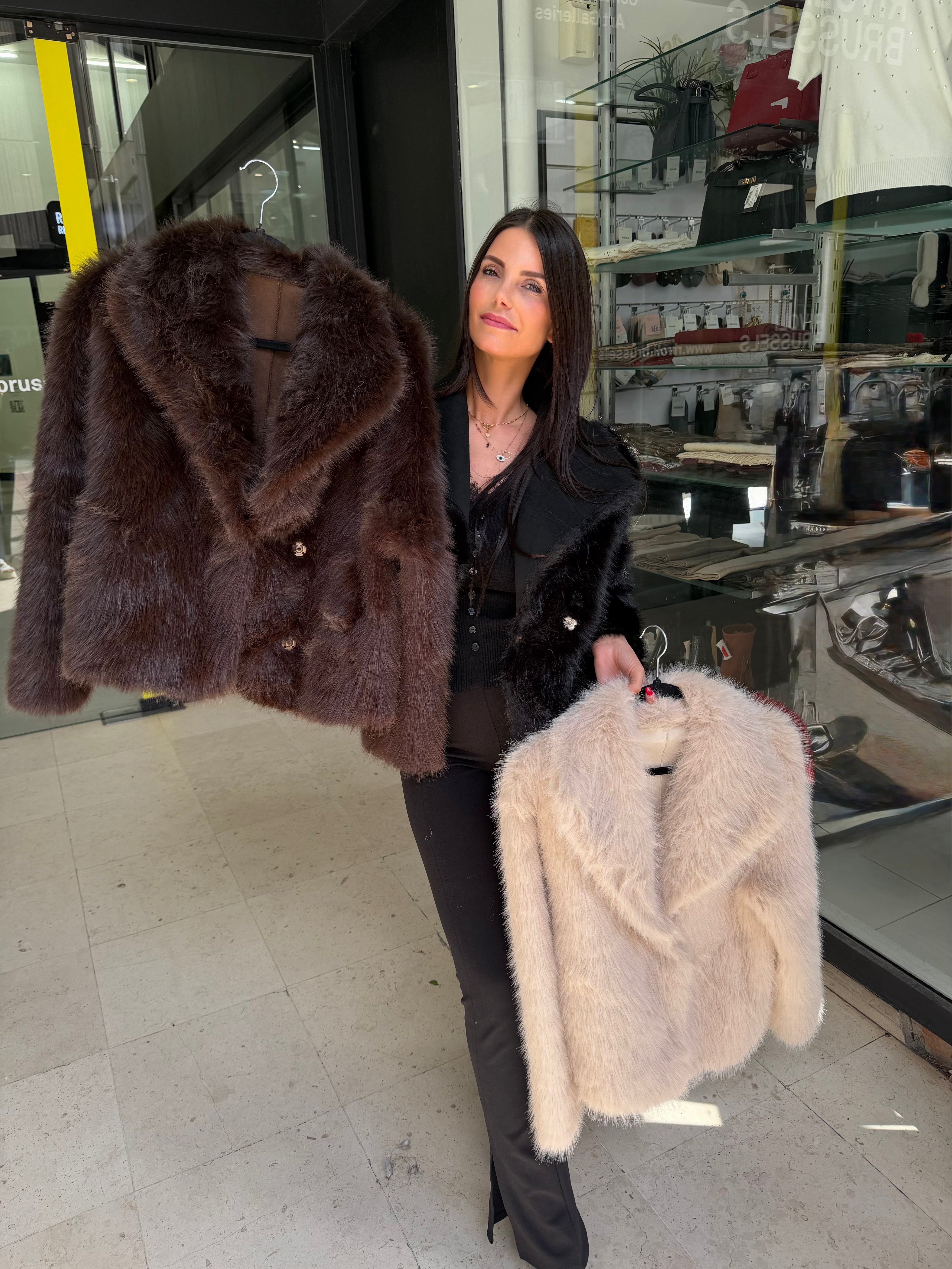 Veste réversible en fausse fourrure